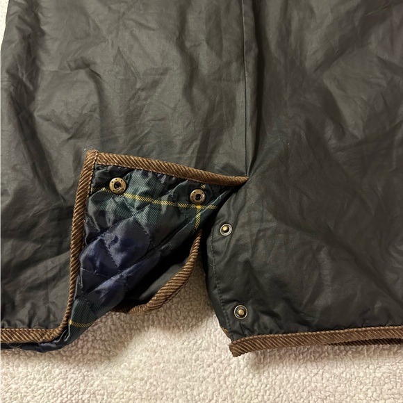 Lauren Ralph Lauren Black Waxed Canvas Barn Jacket Chore Coat Quilted Plaid VTG - Picture 10 of 12